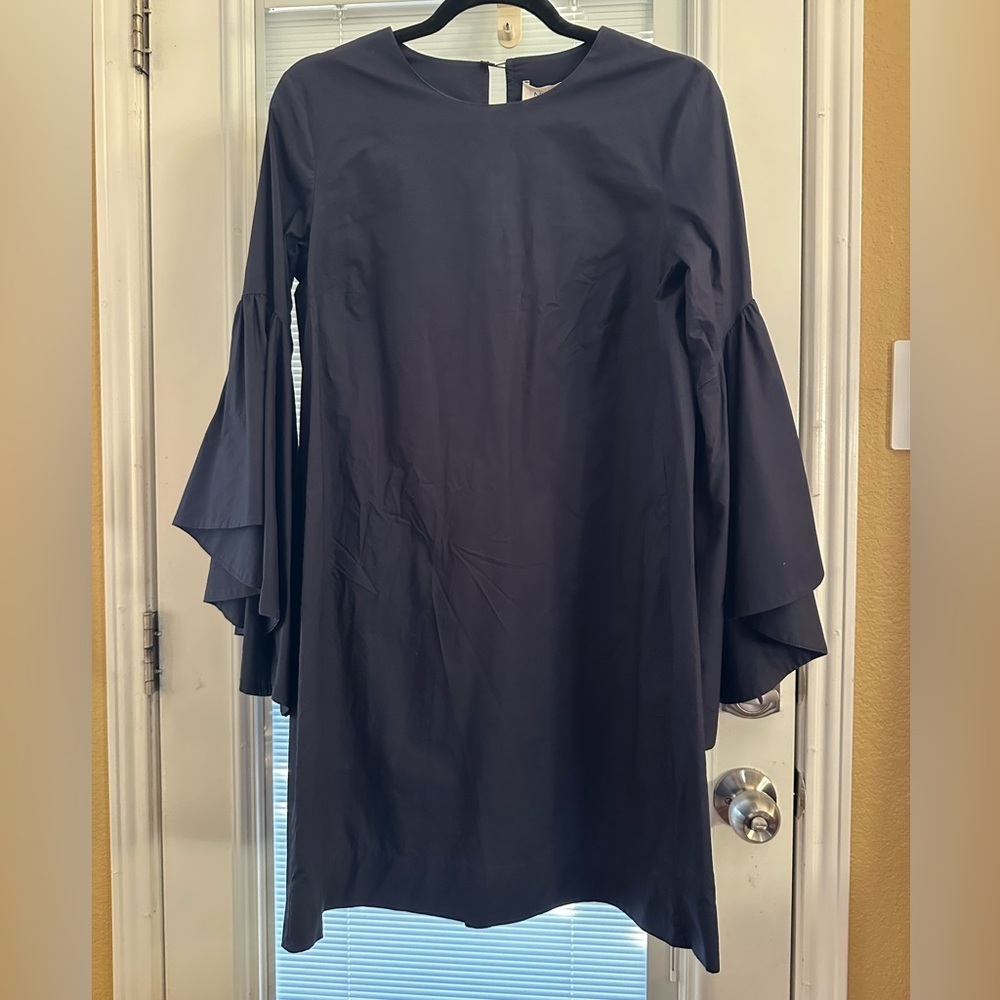 Meimeij Elegant Black Dress with Flared Sleeves size S